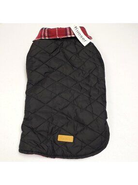 Kuoser Reversible Dog Pet Coat Puffer Jacket Red Plaid Size Large
